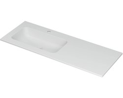 Ink Aspekt meubelwastafel links 120x45cm - 1 kraangat - Porselein mat wit
