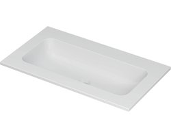 INK® Aspekt wastafel porselein centraal zonder kraangat 80x45x1,5cm, mat wit