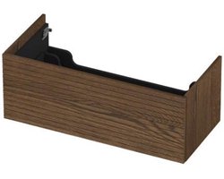 INK - Onderkast 1 Lade Push 2 Open Horizontaal Gefreesd Bestaande Uit - 1000x450x376 Mm - Massief Eiken Chocolate