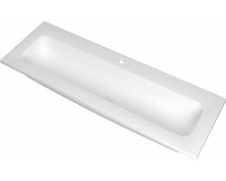 INK Reflekt polystone wastafel met 1 kraangat 120 x 40 x 1,5 cm, mat wit