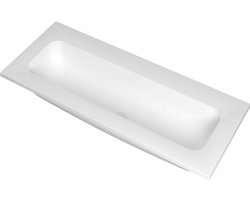 INK Reflekt polystone wastafel zonder kraangat 100 x 40 x 1,5 cm, mat wit
