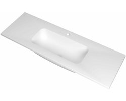 INK Reflekt Wastafel Polystone Midden met 1 Kraangat - 1200x400x15 mm - Mat Wit