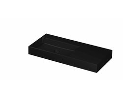 Ink United wastafel links porselein 100x45cm - zonder kraangat - Mat zwart