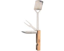 Inklapbaar BBQ gereedschap - Esschert Design Tuinhaarden - Staal - Zwart