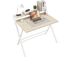 Inklapbaar Bureau Computertafel - Ruimtebesparend Thuiskantoor Bureau met Monitorstandaard - Ergonomische Laptoptafel met Metalen Frame - Modern Werkbureau voor Kleine Ruimtes Studenten Kamer Kantoor