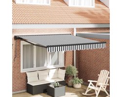 Inklapbaar Zonnescherm | Zonwering | UV Protectie Antraciet en Wit 300 x 250 cm