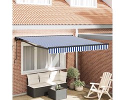 Inklapbaar Zonnescherm | Zonwering | UV Protectie Blauw en Wit 300 x 250 cm