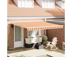 Inklapbaar Zonnescherm | Zonwering | UV Protectie Geel en Oranje 400 脳 300 cm