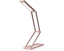 Inklapbare Aluminium LED-lamp - Dimbare Tafellamp met Oplaadbare Accu voor Wandbevestiging - Roségoud