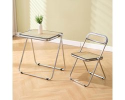 Inklapbare Balkonset 45,5 x 47,5 x 76 cm – Rotan Klaptafel met Klapstoel – Compacte Eetset voor Balkon, Terras en Kleine Ruimtes – Ruimtebesparend & Stabiel – Bruin – Laura