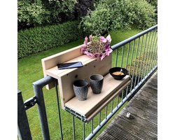 Inklapbare Balkontafel - Balkonbar Balkontafel - Buiten Genieten - Reling Smal - 50 cm - Zwart