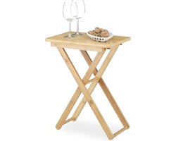 Inklapbare bamboe bijzettafel - rechthoekig - natuur - afmeting: ca. 52 x 40 x 31 cm