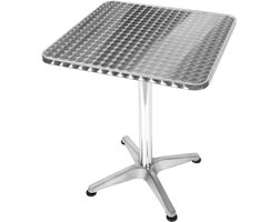 Inklapbare Bartafel - Hoge Keukentafel - Flexibel Gebruik - In Hoogte Verstelbaar - 60cm Diameter 70-110cm Hoog - Zilver