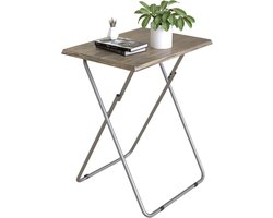 Inklapbare bijzettafel - Compact en praktisch - 1 stuk - Bruin - Hout