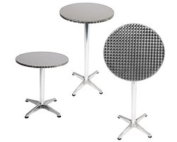 Inklapbare Bistro Statafel Rond Ø60 cm - Verstelbare Terrastafel voor Binnen en Buiten
