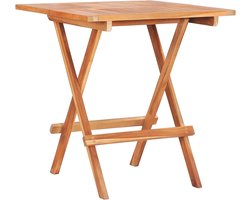 Inklapbare Bistrotafel - Bartafel Statafel - Buiten Dineren - Massief Teakhout - 60 x 60 x 65 cm - Natuurlijk Hout