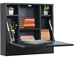 Inklapbare Bureau - Wandbureau Inklapbaar - Wandbureau - Bureau Muur - Zwart