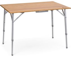 Inklapbare Campingtafel van Bamboe - Verstelbare Hoogte 100 x 72 cm voor Balkon en Buiten