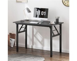 Inklapbare Computer Desk – 100x60 CM Bureau Zonder Montage – Opvouwbare Tafel Met Metalen Frame Voor Kantoor Thuiswerk En Kleine Ruimtes