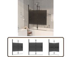 Inklapbare Douchewand 120x140 cm ESG Zwart Inklapbare Douchewand - Douchewand - ESG Glazen Douchewand - Zwarte Douchewand - Douchecabine