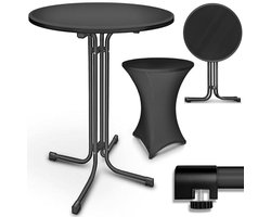 Inklapbare Gastro Statafel Ø80 cm met Hoes - Weerbestendige Tuintafel voor Binnen en Buiten