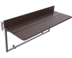 Inklapbare hangtafel met 5 verstelbare hoogtes voor buiten - aluminiumprofiel - opvouwbaar - voor leuningen klaptafel wandmontage