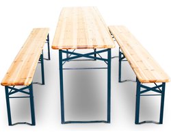 Inklapbare houten bierbank / biertafel - 220 cm - Incl. 2 banken