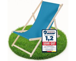 Inklapbare Houten Ligstoel Lichtblauw – Comfortabele Tuin- en Strandstoel
