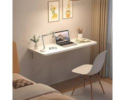 Inklapbare Houten Wandtafel - Multifunctioneel - Eettafel - Computer Bureau - Zwevende Opvouwbare Tafel (80 x 50 x 1,6 cm)