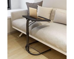 Inklapbare Laptopbijzettafel - Verstelbaar in Hoogte en Hellingshoek - Draagbaar en Licht - Perfect voor Bed, Bank en Buiten - Zwart - 43 x 43 cm