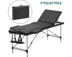 Inklapbare Massagetafel 3 zones Zwart met Draagtas - Massage tafel