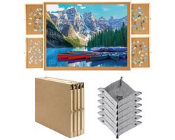 Inklapbare Puzzeltafel met opbergsysteem - 4 lades - Compact - Voor 1500 stukjes - Puzzelplaat - Puzzel - Bord - Plank - Map - Mat - Koffer - Diydash