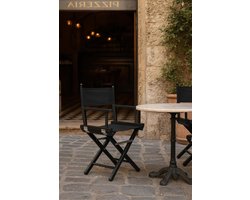 Inklapbare regisseursstoel - Vouwstoel - Buiten zitten - Gemaakt in Italië - 90 cm hoog - Zwart wit taupe