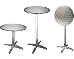 Inklapbare ronde statafel aluminium verstelbaar voor buiten