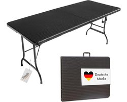 Inklapbare Rotan-Look Tuintafel 180x75 cm - Multifunctionele Buffettafel tot 150 kg, Ideaal voor Buitenevenementen en Camping