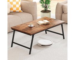 Inklapbare salontafel – robuuste en stabiele houten koffietafel met tafelpootgespdesign, ideaal voor woonkamer, slaapkamer of kantoor (105 × 55 × 40 cm, bruin)