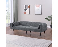 Inklapbare Sofabed, Opvouwbare Bankbed Opvouwbare Futon Slapers, Sofabed met Verstelbare Rugleuning voor Woonkamer/Appartement/Slaapkamer/Kantoor/Kleine Ruimte-Grijs