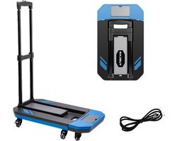 Inklapbare steekwagen plateauwagen met 4 wielen - transportwagen handwagen platformwagen - bagagelaar inklapbaar - voor bagage winkelen tuin huis - kantoor