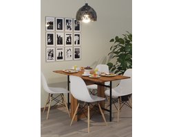 Inklapbare Tafel| Eettafel Uitschuifbaar| Opvouwbaar| Ruimtebesparend Klaptafel| Modern en Stijlvol| Donkere Walnoot| 134x60x72 cm