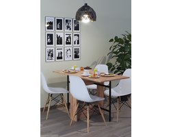 Inklapbare Tafel| Eettafel Uitschuifbaar| Opvouwbaar| Ruimtebesparend Klaptafel| Modern en Stijlvol| Licht Walnoot| Vrıjstand| 134x60x72 cm
