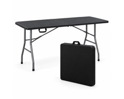 Inklapbare Tafel – Klaptafel 180 x 74 x 74 cm – Vouwtafel, Campingtafel, Tuintafel, Buffettafel & Partytafel – 6 tot 8 Personen – Opvouwbaar tot Koffer met Draaghandvat – Weerbestendig – Zwart – Monza Home®