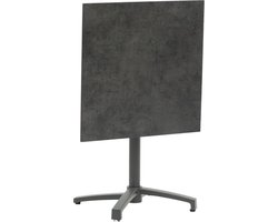 Inklapbare terrastafel Gent 70x70cm | Black & Grey