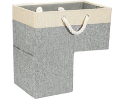 Inklapbare Trapmand met Handvatten | L-Vormige Opslagmand voor Trappen | Katoen Linnen