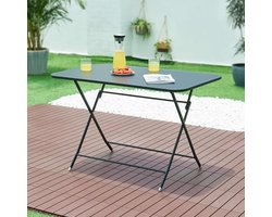 Inklapbare tuintafel 71x110x70 cm - Multifunctionele klaptafel in zwart