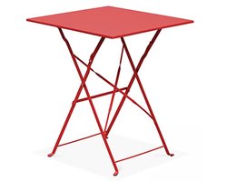 Inklapbare Tuintafel - Bistro Design, Staal, Rood (60 x 60 x 71 cm)