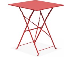 Inklapbare Tuintafel - Bistro Design, Staal, Rood (60 x 60 x 71 cm)