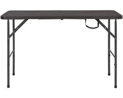 Inklapbare tuintafel - Buitenmeubel - Terras Genieten - Rotan-look design - 120 x 60 cm - Bruin