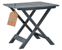 Inklapbare tuintafel - Kunststof tafel - Buiten zitten - Houtlook design - 79 x 72 cm - Groen