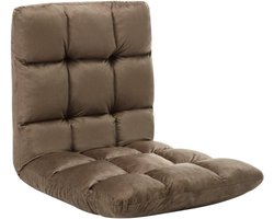Inklapbare Vloerstoel Microvezel Taupe - Comfortabele Loungebed en Zitplek