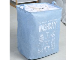 Inklapbare wasmand blauw 53x43,5x33 cm